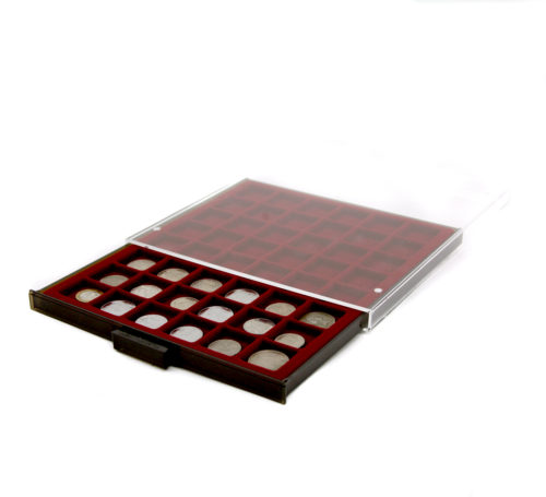 Bandeja para monedas Smart roja grande apilable