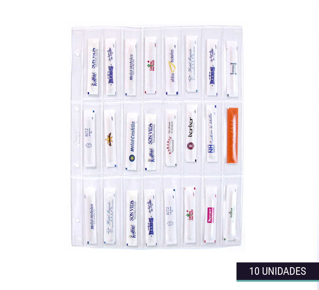 Hojas clasificadoras transparentes 25x33cm 24 departamentos con palillos