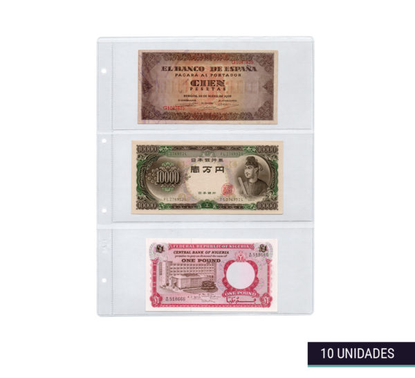 Hojas clasificadoras transparentes 25x32cm 3 departamentos-S con puntos de libro