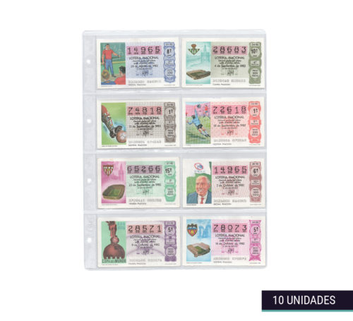 Hojas clasificadoras transparentes 25x32cm 8 departamentos-S con lotería