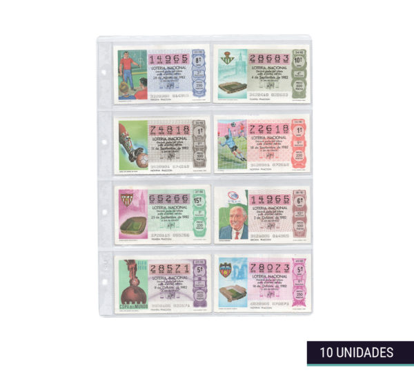 Hojas clasificadoras transparentes 25x32cm 8 departamentos-S con lotería