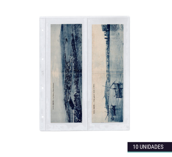 Hojas clasificadoras transparentes 25x32cm 2 departamentos- Postales Panorámicas