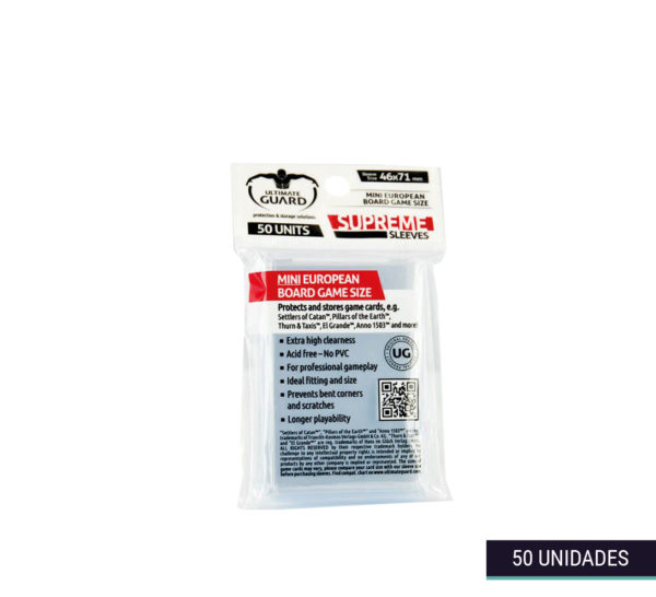 Fundas Supreme Sleeves European Mini transparentes 4,6×7,1cm