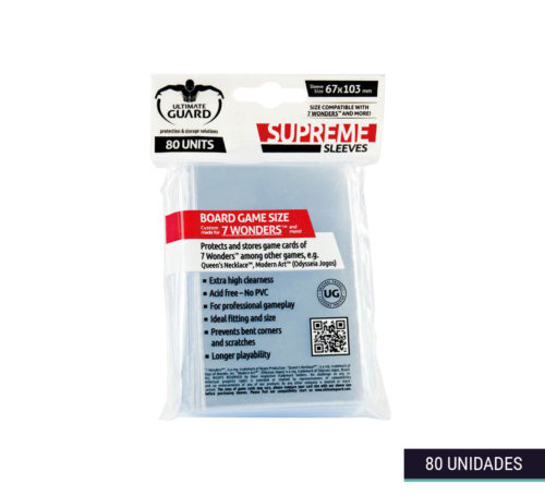 Fundas Supreme Sleeves 7 Wonders transparentes 6,7x10,3cm