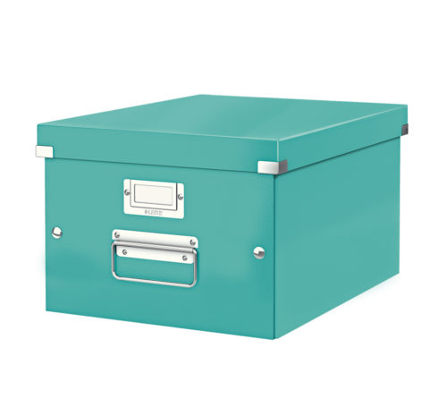 Caja de almacenaje mediana Click Store turquesa