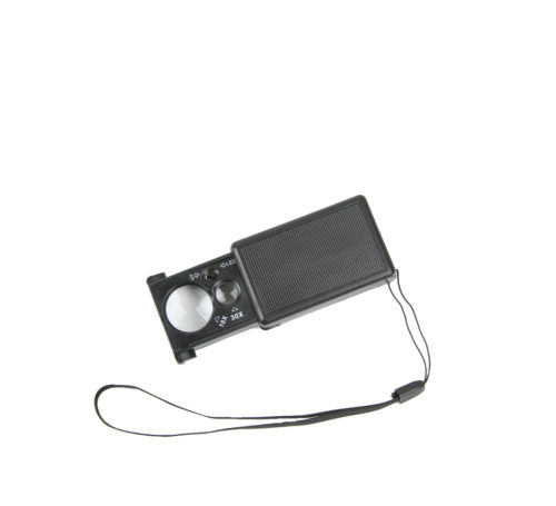 Lupa desplegable led y lámpara UV 10x aumentos