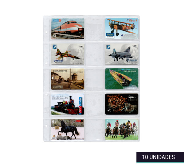 Hojas clasificadoras transparentes 25x32cm 15 departamentos tamaño tarjeta con tarjetas telefónicas